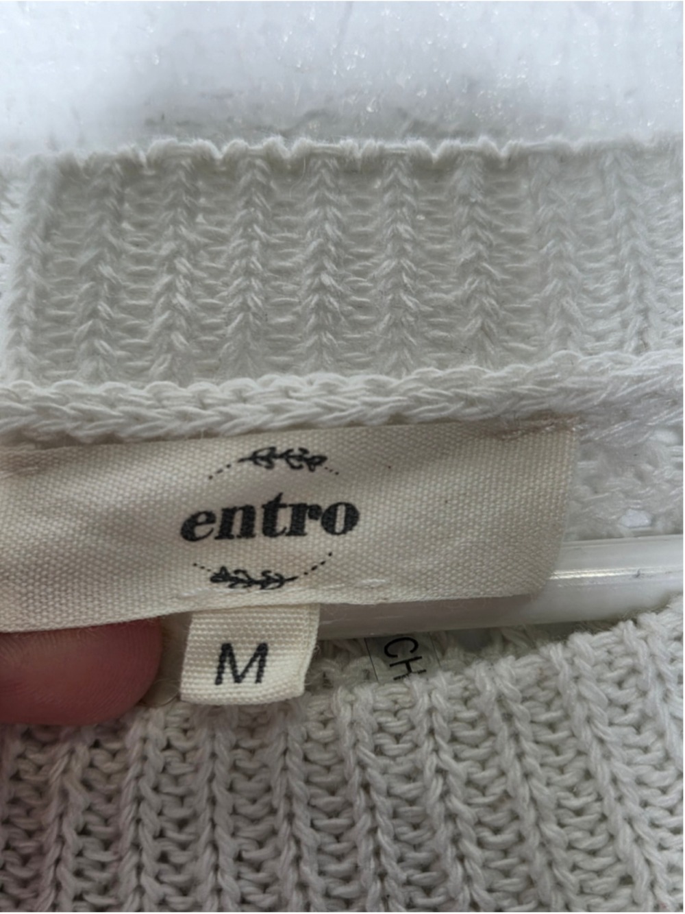 Entro striped Crochet Knit top Flutter Sleeve Women's Size Medium Colorful - Picture 5 of 10